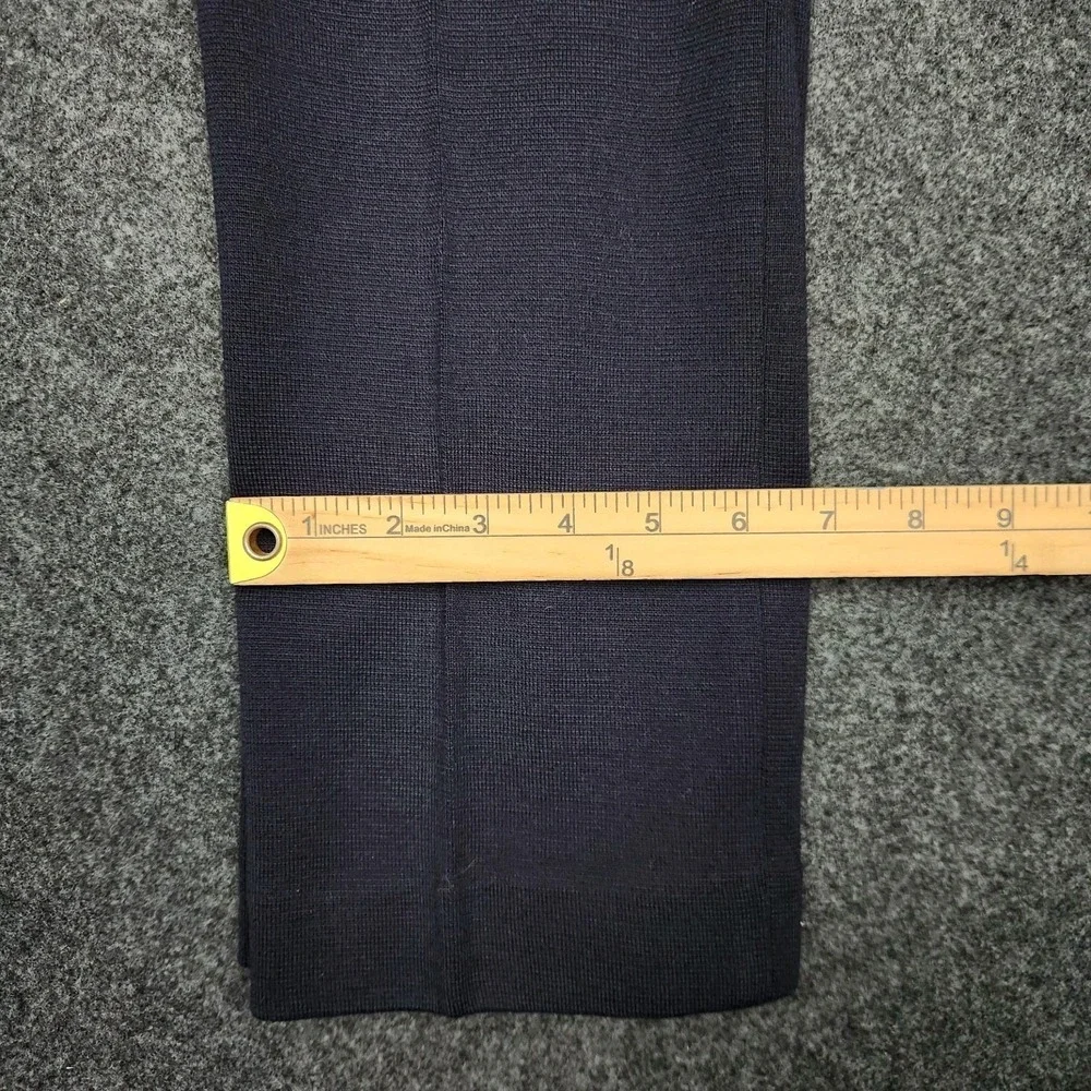 Tory‎ Burch Pants Womens 0 Blue Wool Blend Straight Leg Creased Pants Trousers